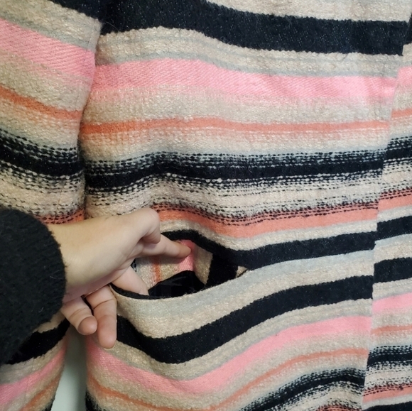 Msgm by Massimo Giorgetti Striped Long Coat Made in Italy Mohair - Picture 8 of 11